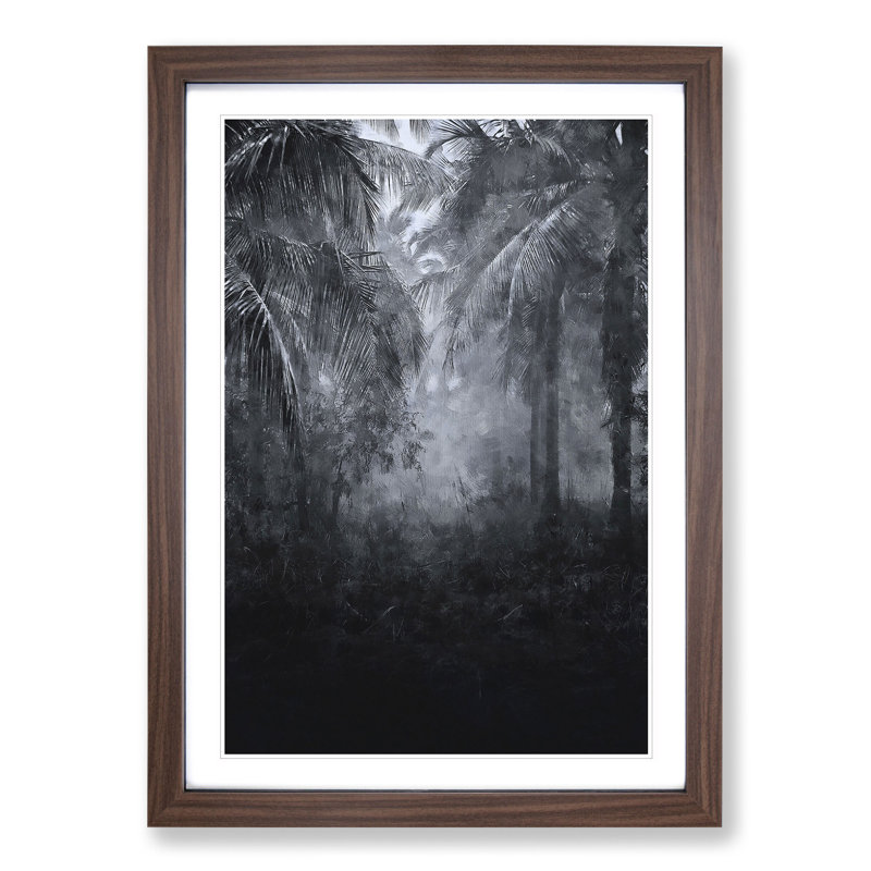 Palm Tree Forest - Framed Print, 36cm H x 27cm W x 2cm D, Walnut Framed