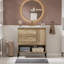 Meuble-lavabo moderne en bois de 30 po, armoire de salle de bain avec tiroir coulissant, armoire de rangement de salle de bain avec lavabo en céramique, meuble-lavabo simple avec portes et tablette ouverte