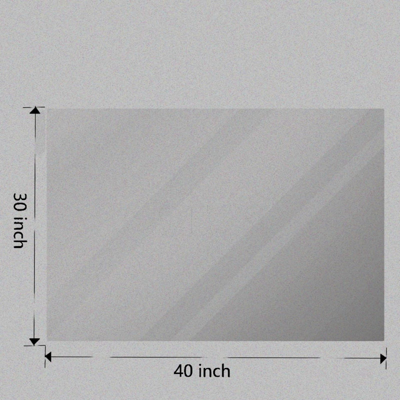 Miroir mural rectangulaire en métal, 30,01 po x 40,01 po, Blanc
