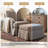 Upholstered Skirted Swivel Accent Arm Chair With Storage Ottoman-1258717960