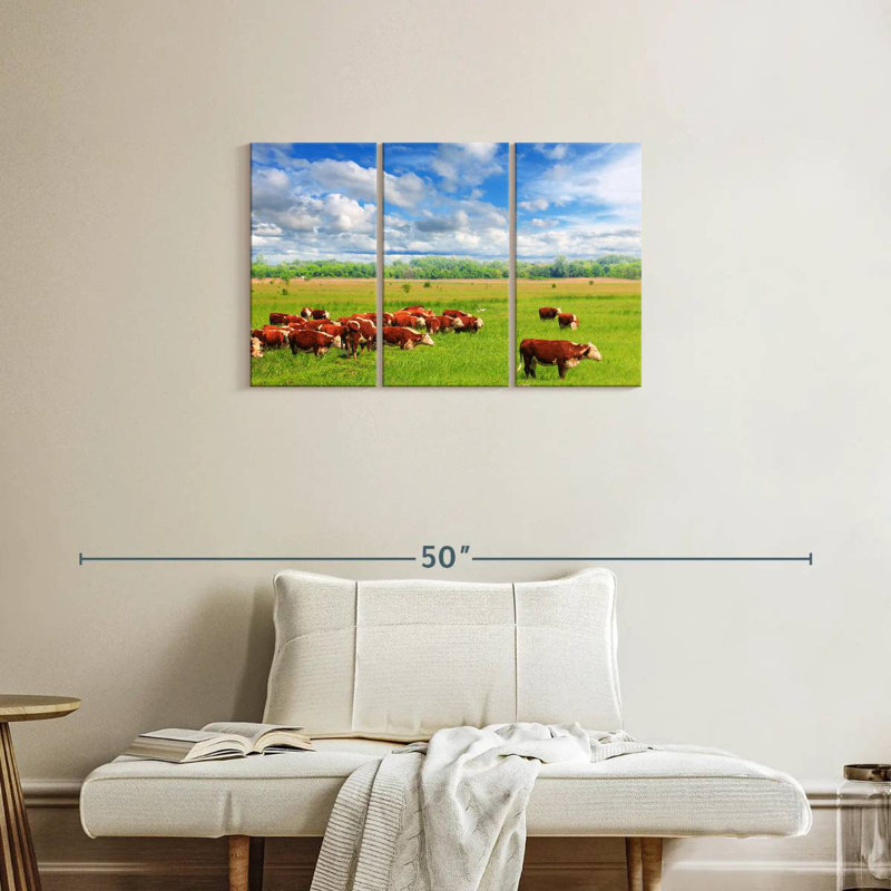 Brampt Grazing Hereford Cows, 20" H x 33" W