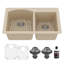 Ensemble d'évier de cuisine à double cuve à montage sur le dessus 60/40 Karran Quartz 33 "X 22"-50597841