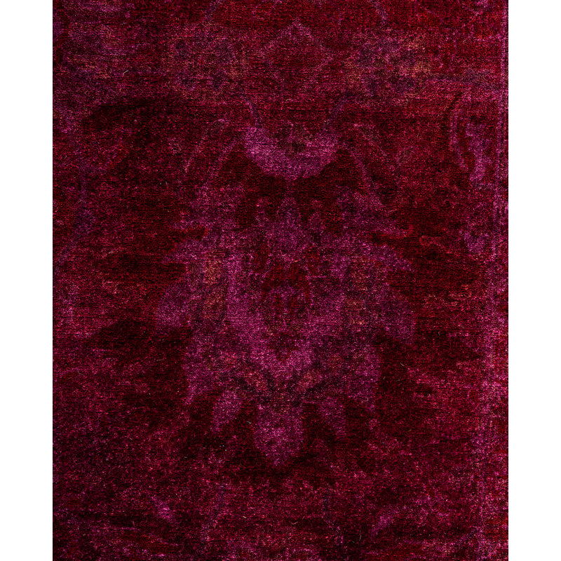 Overdyed Hand-Knotted Wool Modern-Contemporary Purple Area Rug 6' 2" x 8' 9"