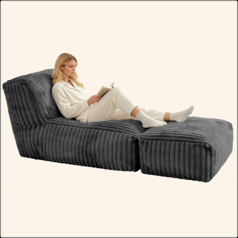 Chaise longue modulaire - Canapé-lit convertible pour une détente multi-scène, Gris foncé