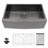 33" L x 21" W Farmhouse Kitchen Sink Gunmetal Black 16 Gauge Stainless Steel Kitchen Sink