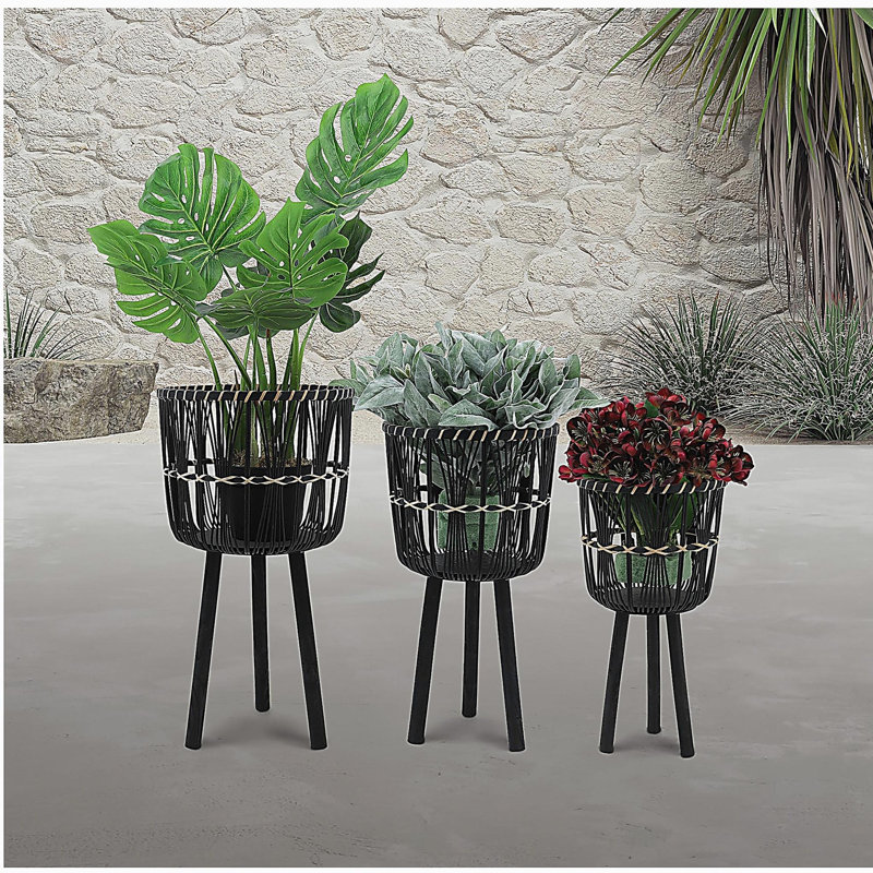 S/3 Bamboo Planters 11/13/15"