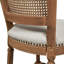 Tabouret de bar à haut dossier en osier de rotin, polyester haute performance résistant aux taches et poivre blanc
