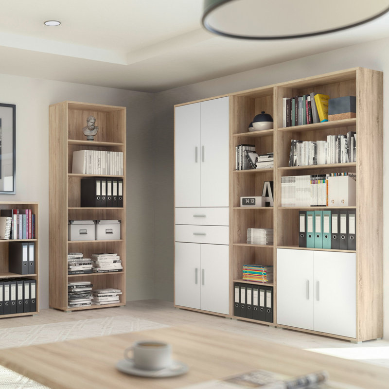 2 Drawer Filing Cabinet, Sonoma Oak/White