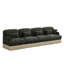 131" Comfy Chenille Leopard Print 4-Seater Sofa - Extra Large Modular Sectional Couch with Double Armrests, Delicate Tassel Edge, Deep Seat Design, Easy Assembly-129412465