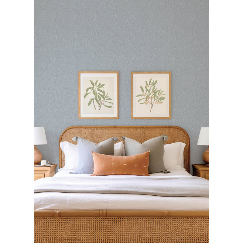 Hollenback Gold Dotted Abstract Wallpaper, Blue