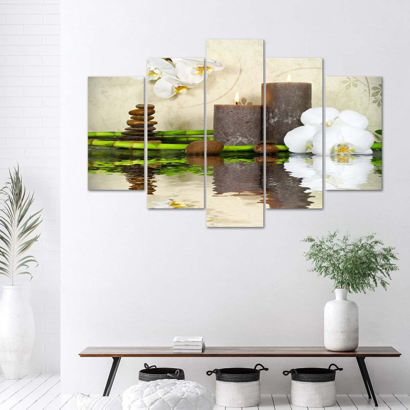 Zen Spa Candle Orchid - No Frame Print on Canvas, 70cm H x 100cm W