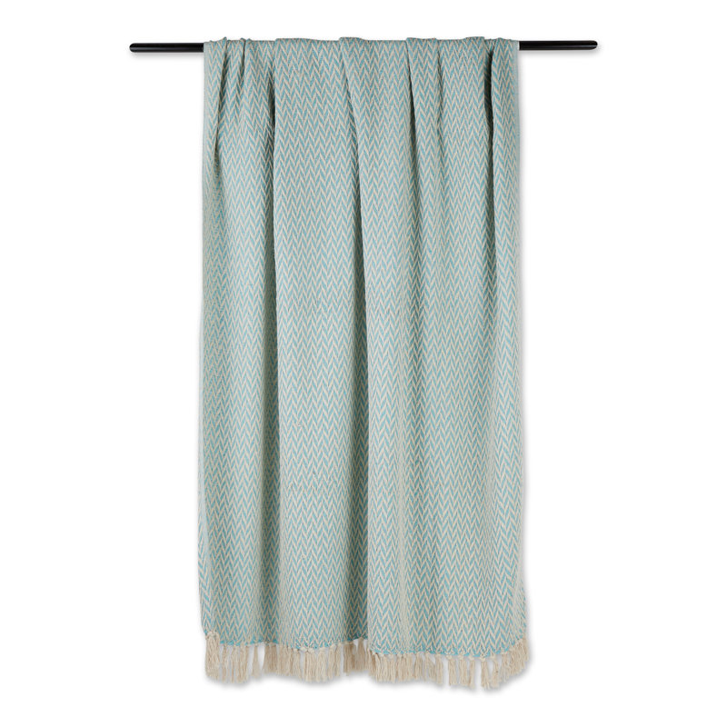 Jeté 100% coton , Aqua