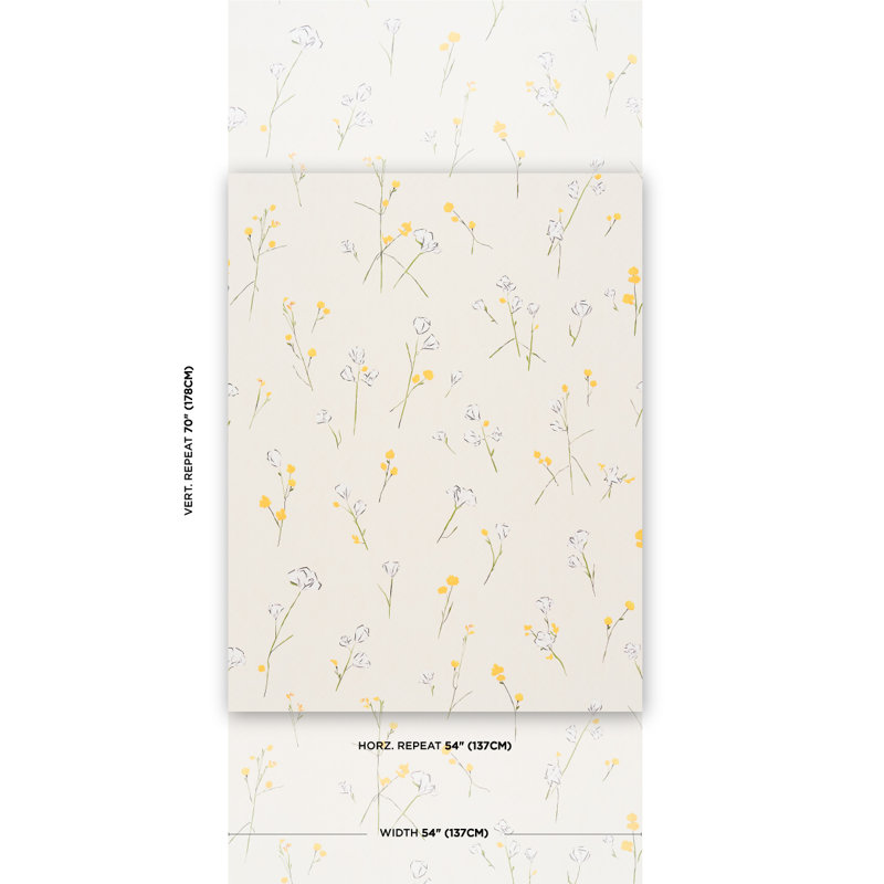 Alex's Floral Wallpaper, Beige