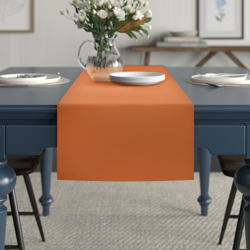 Chemin de table Doster, Orange, 72 po x 16 po, Couleur unie