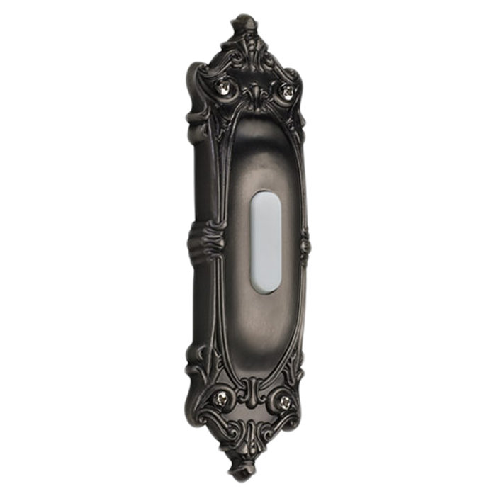 Bouton poussoir ovale dans un argent antique