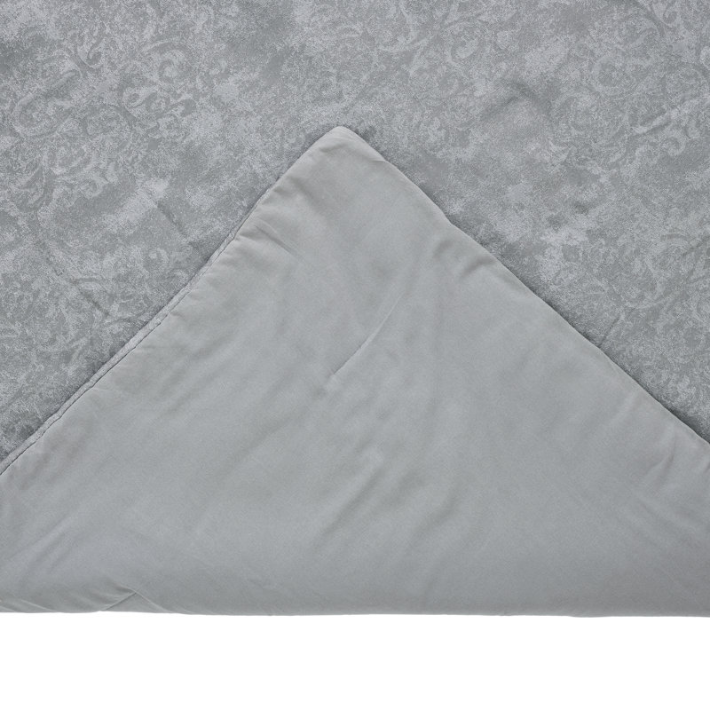 Vincent Collection Poly-Cotton Comforter Set, Queen Comforter + 2 Standard Shams, Gray