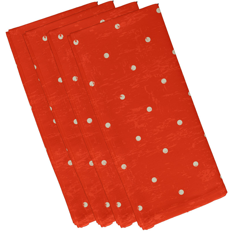 Ensemble de serviettes 4 pièces à motif géométrique Wally Dot, L 18 po x L 18 po, Orangé
