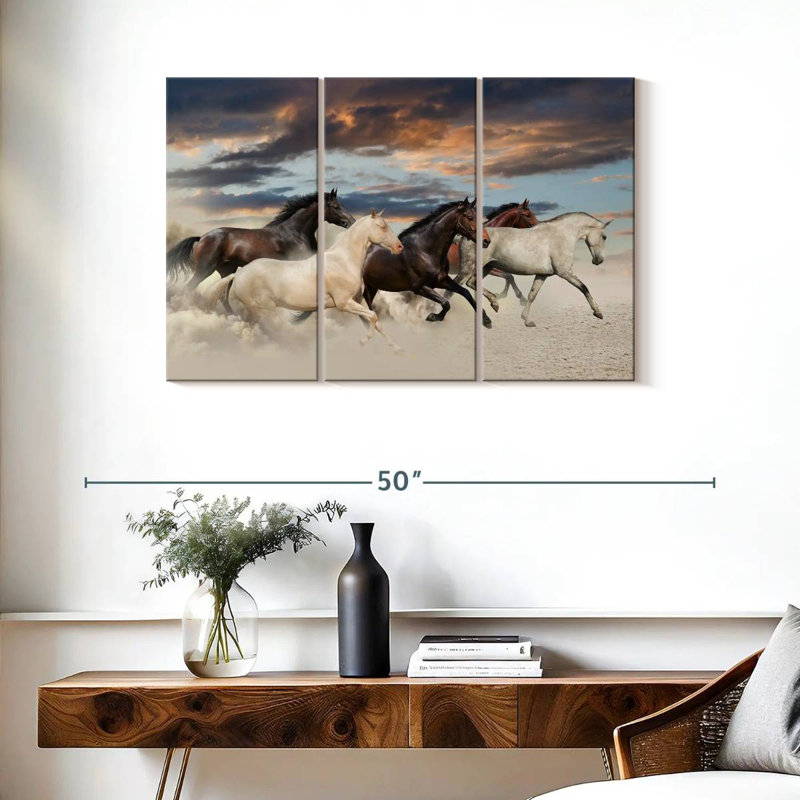 Galloping Desert Horses, 24" H x 38" W