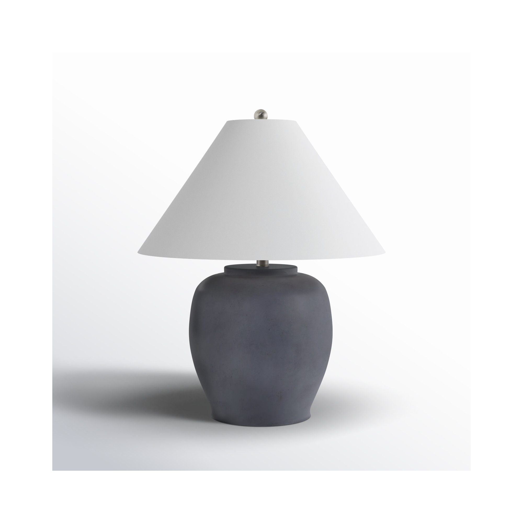 Concrete Table Lamp, Gray, White