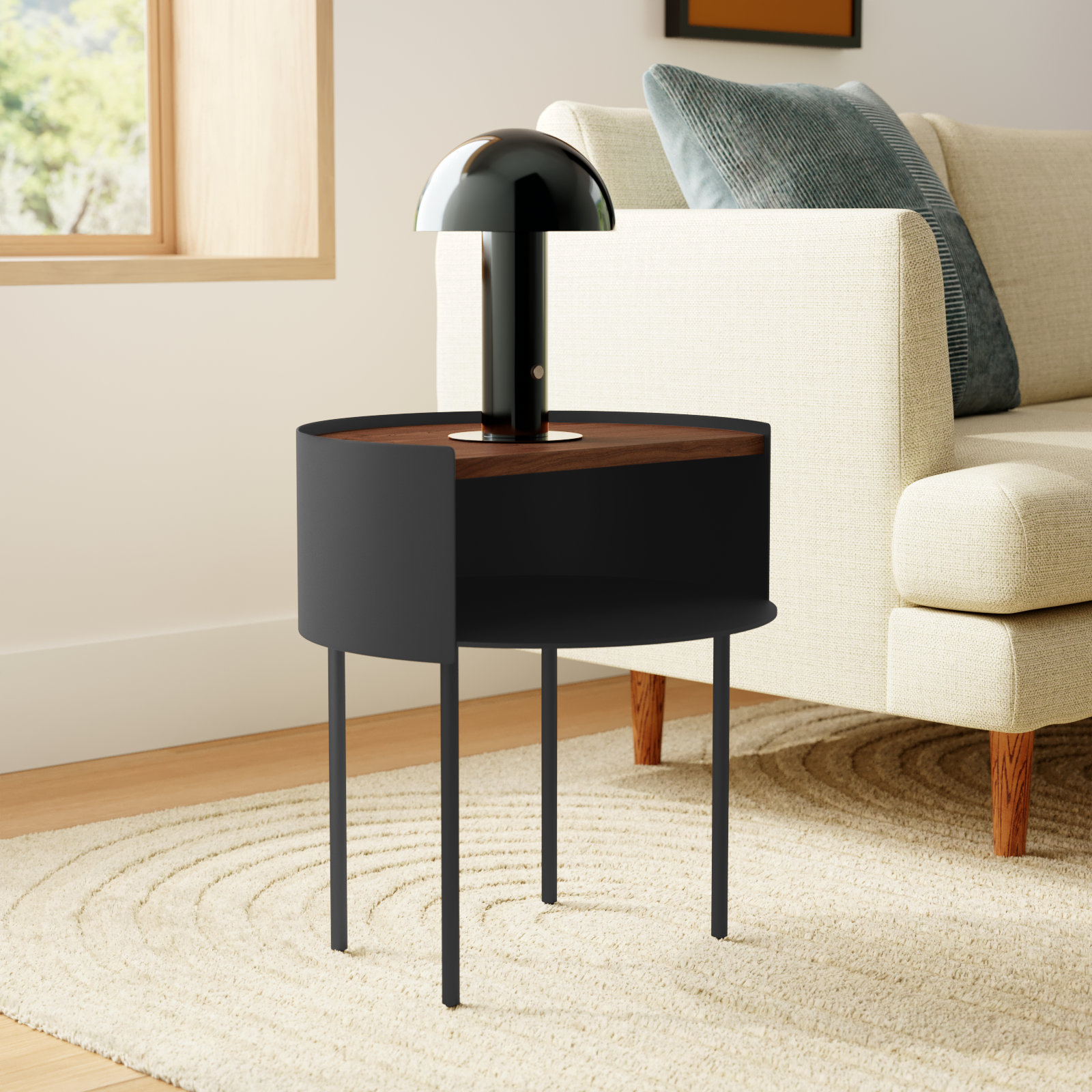 Li'l Something Solid Wood Single End Table, Oblivion
