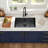 33" Undermount Kitchen Sink 16 Gauge Stainless Steel Single Bowl Basin, Gunmetal Black