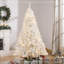 Sapin de Noël artificiel de 6 pi avec branches réalistes, 250 lumières DEL blanc chaud et 1000 pointes, blanc