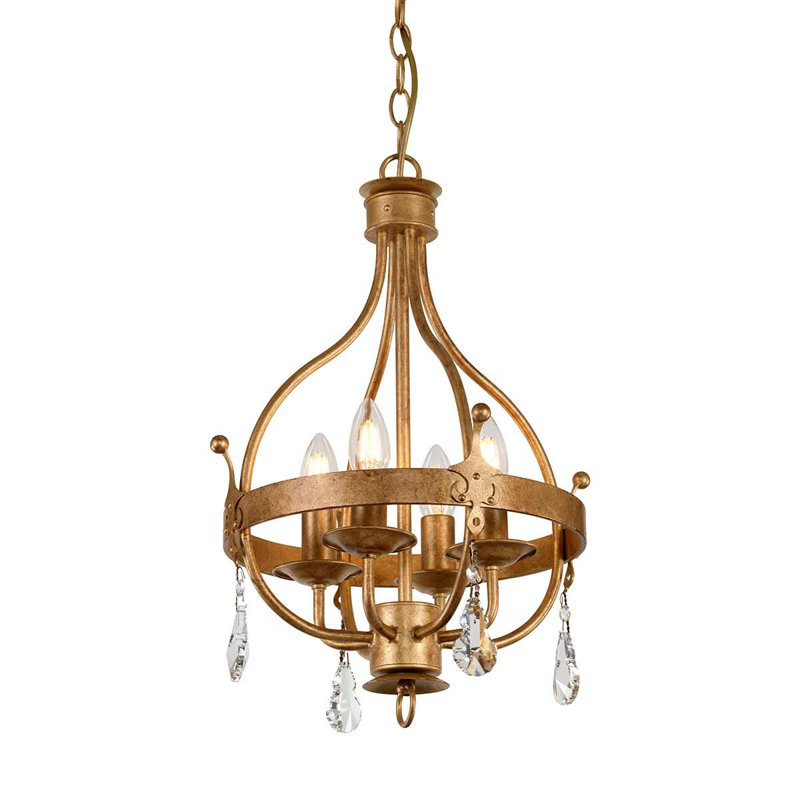 Augill 4 - Light Waggon Wheel Chandelier