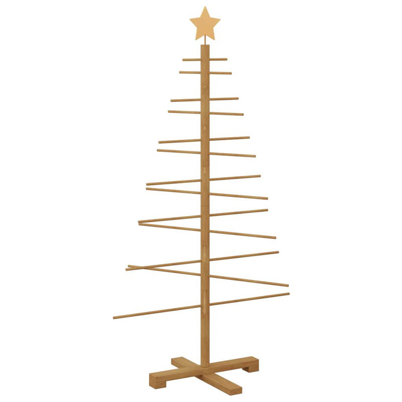 Wooden Christmas Tree with Stand Brown Bamboo, 4.1' H