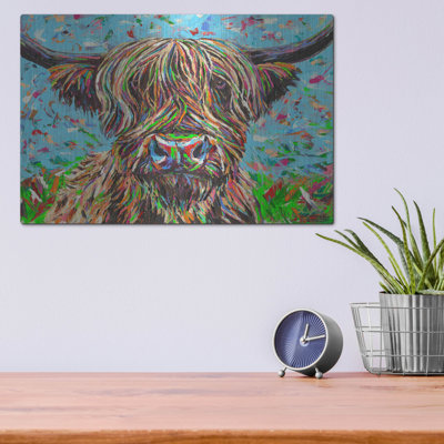 Luxe Metal Art Cow From Another Planet 2 By Caro  Cow From Another Planet 2  by Carolee Vitaletti