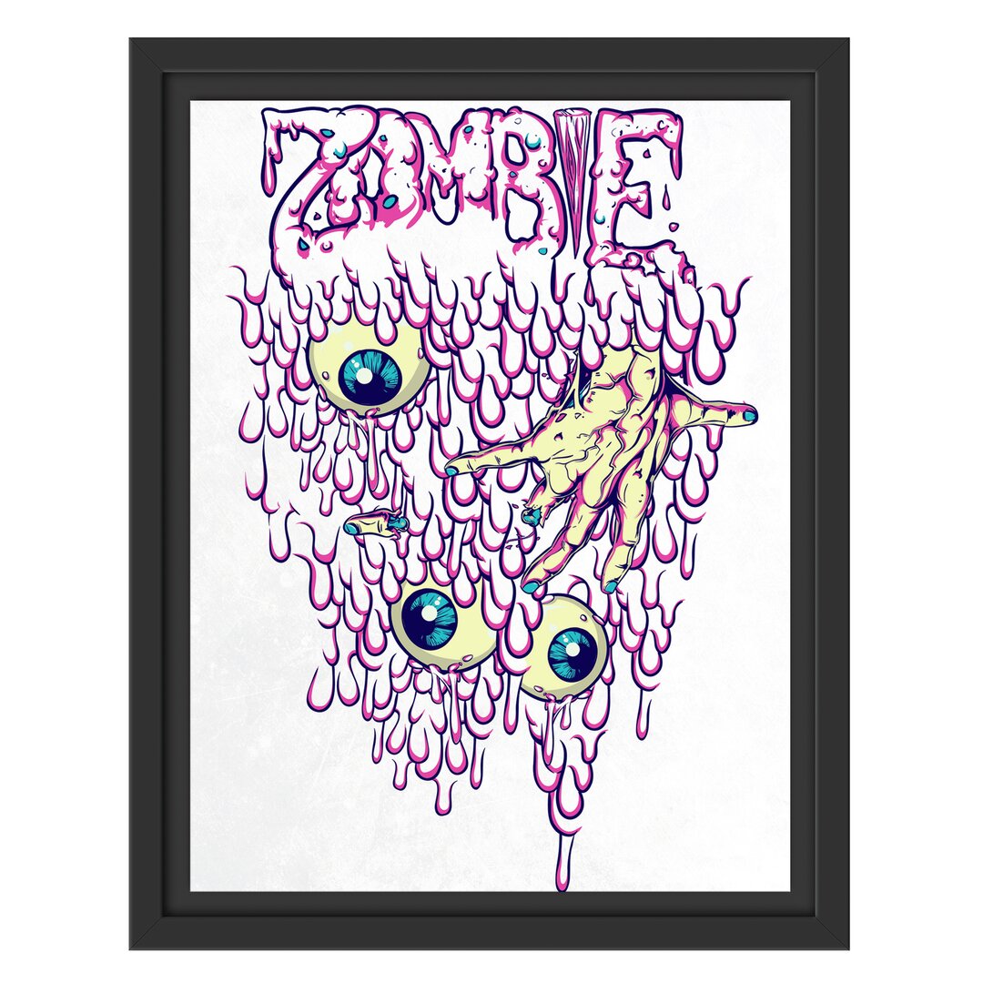 Gerahmtes Wandbild Zombie-Eyes white