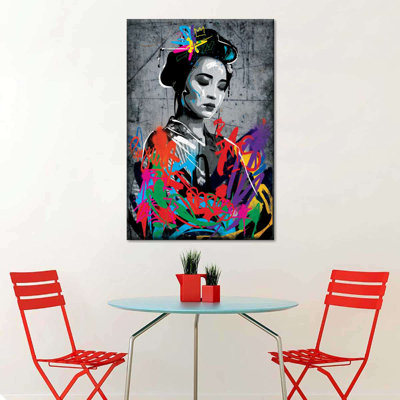 Portrait de femme grunge sur toile