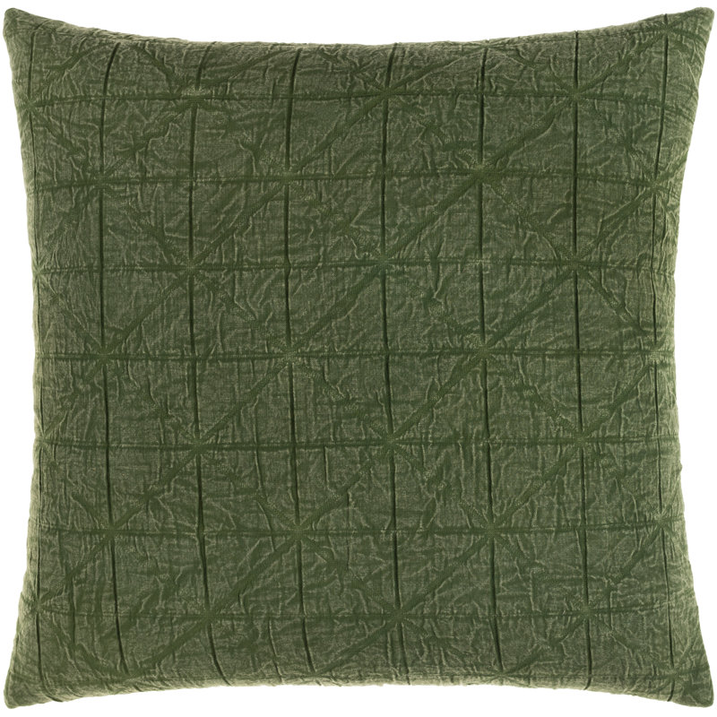 Winona Geometric Cotton Pillow Cover, 18" x 18", Medium Gray, Down
