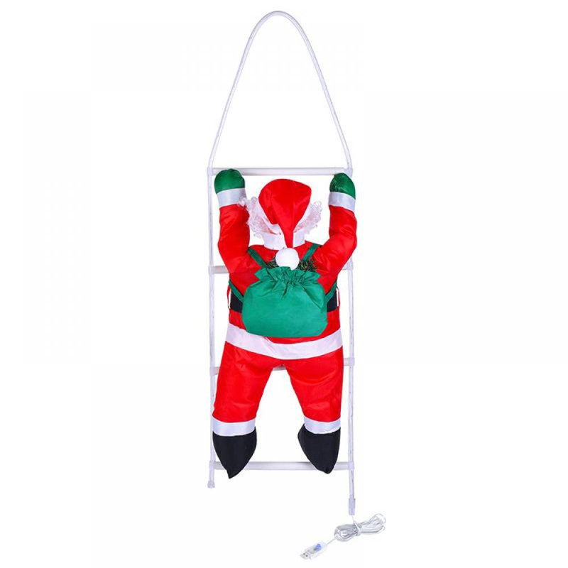 Père Noël à DEL sur échelle, H 35,4 po x l 16 po x P 14 po, Blanc chaud
