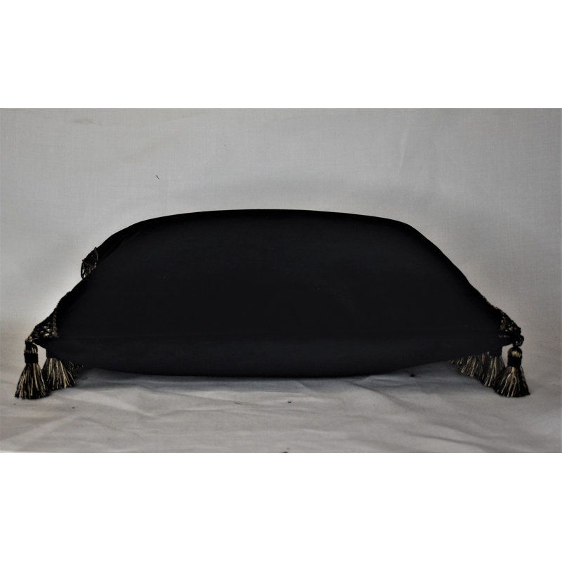 Fringed Velvet Reversible Throw Pillow, 14'' x 21''