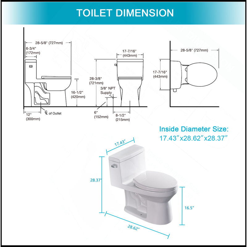 Toilette une pièce en céramique moderne à simple chasse avec siège cloisonné