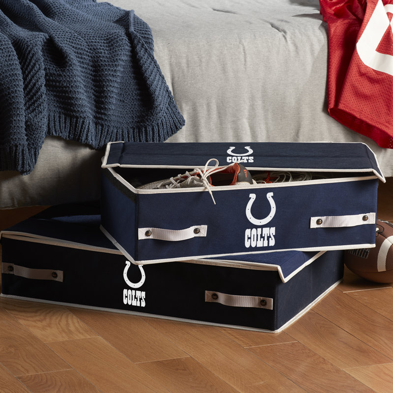 Franklin Sports Mesh Decorative Bin, Indianapolis Colts, 6 H x 12 W x 22 D