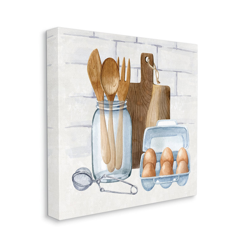 «Country Kitchen Utensils», impression sur toile tendue, H 30 po x l 30 po x P 1,5 po