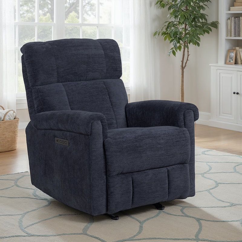 Clint Gliding Recliner, Blue, Power-Control