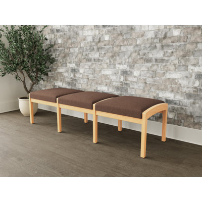 Lenox Wood Waiting Reception 3 Seat Bench Wood Frame