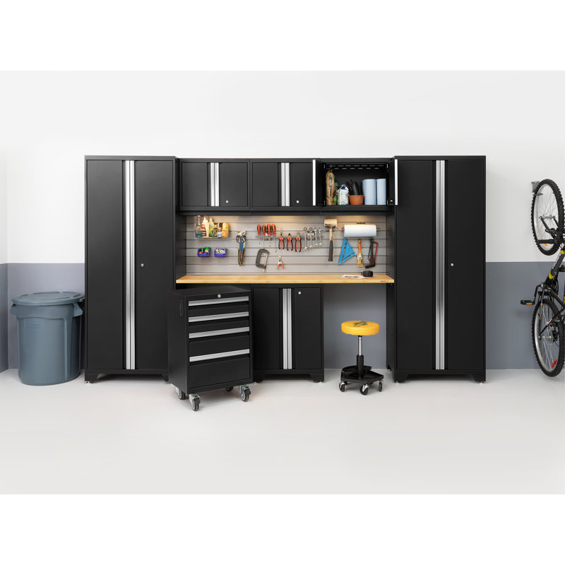Armoire de rangement Bold Series, Bambou, Sept armoires, Noir