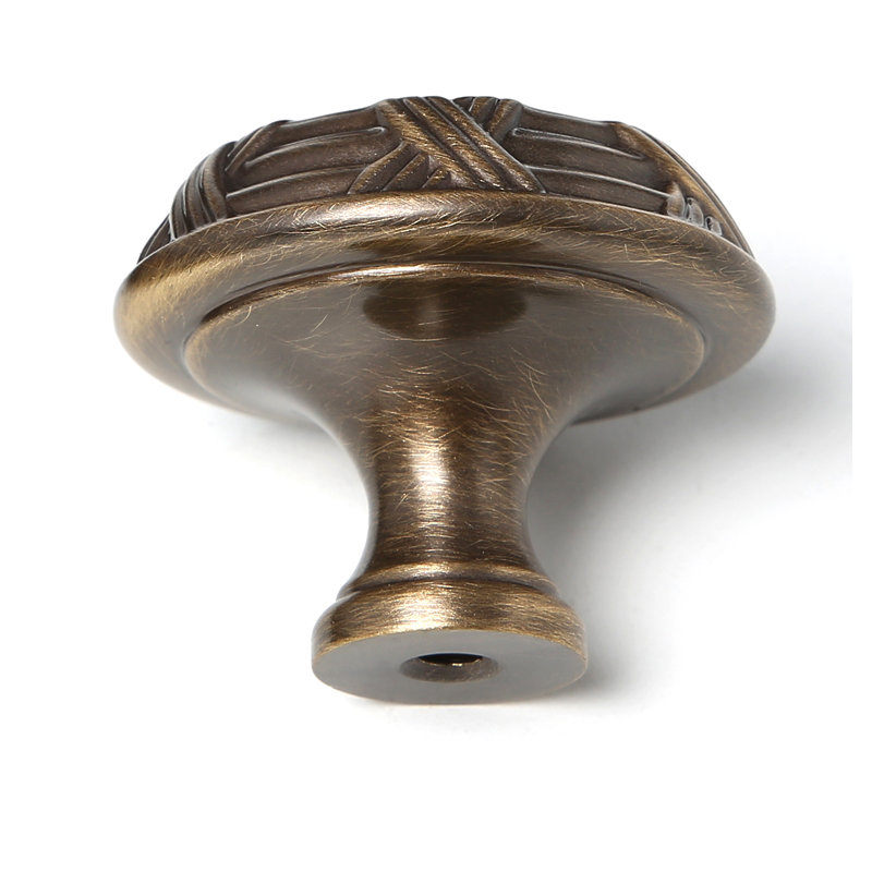 Ribbon and Reed Mushroom Knob, Antique English