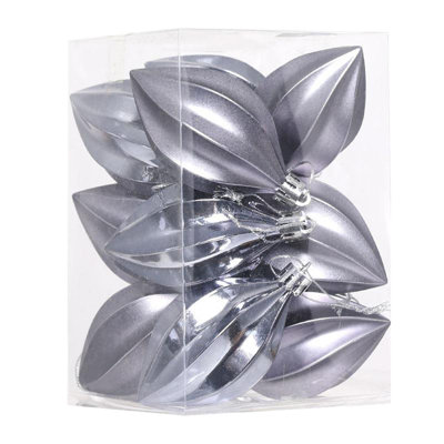 12 Pack Plastic Christmas Tree Ornaments Metallic Electroplated Starfruit Shaped Hanging Baubles For Holiday Party Decor