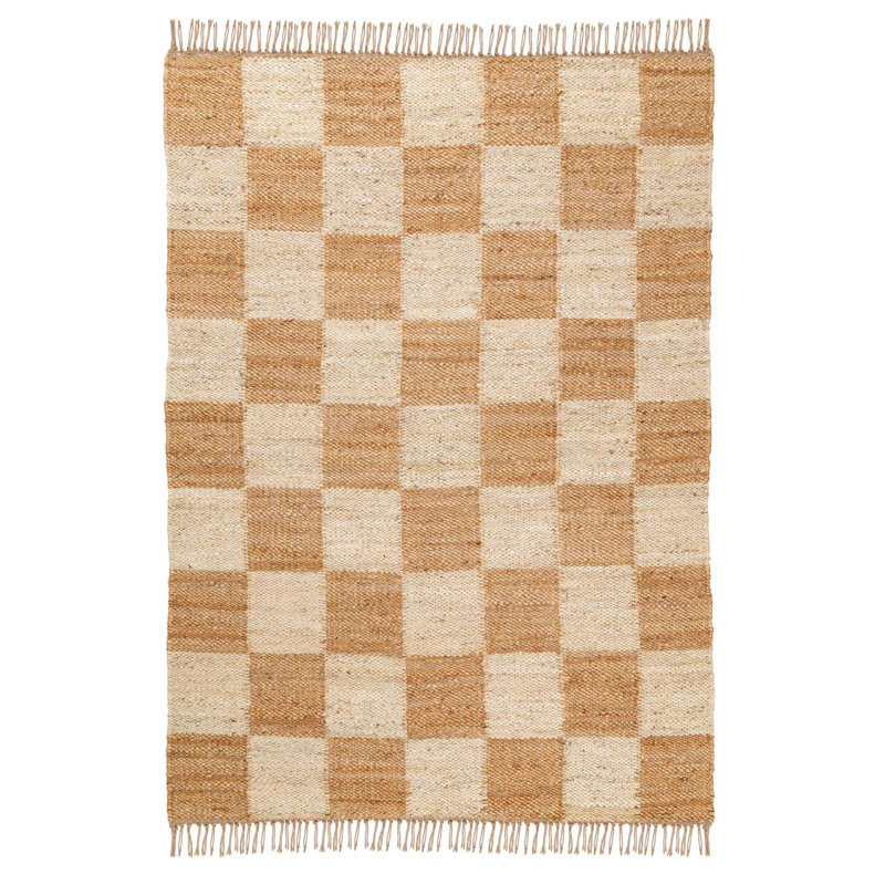 Tapis brun tissé à la main et à la main Mobarkar, Rectangle 5 pi x 8 pi