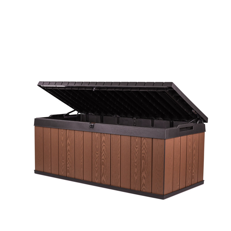 Darwin 100 Gallon Brown and Black Lockable Resin Deck Box