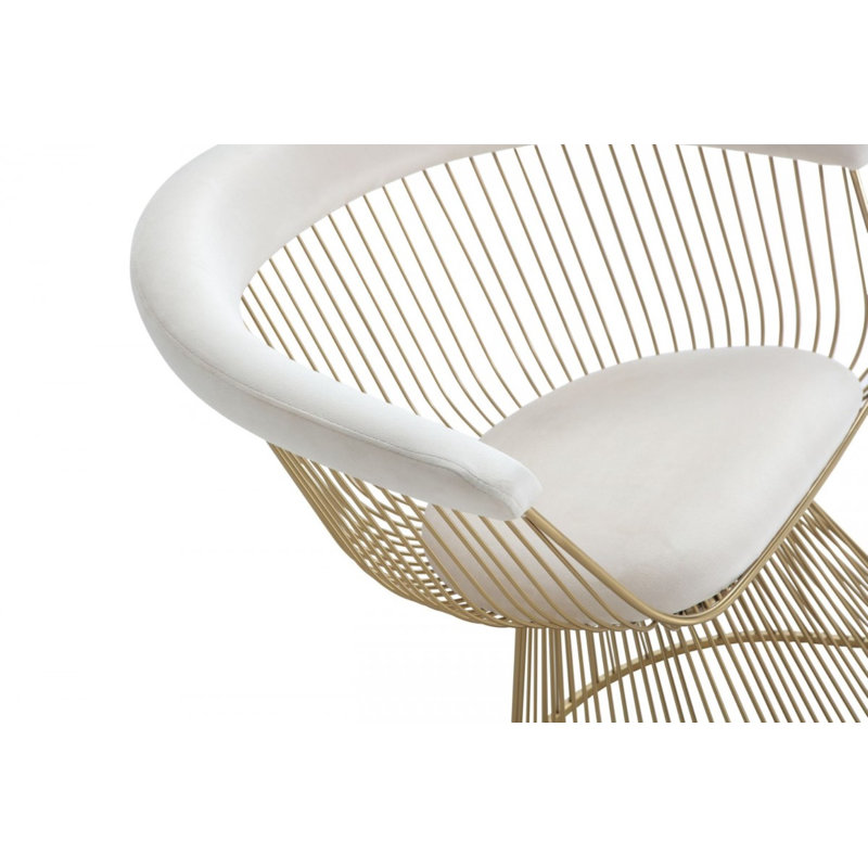 Fauteuil Bryana, Or, Blanc