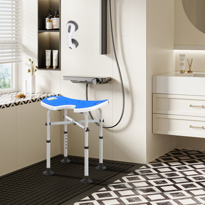 Adjustable 'u' Seat Shower Stool – Comfortable Padded Bath Chair For Seniors