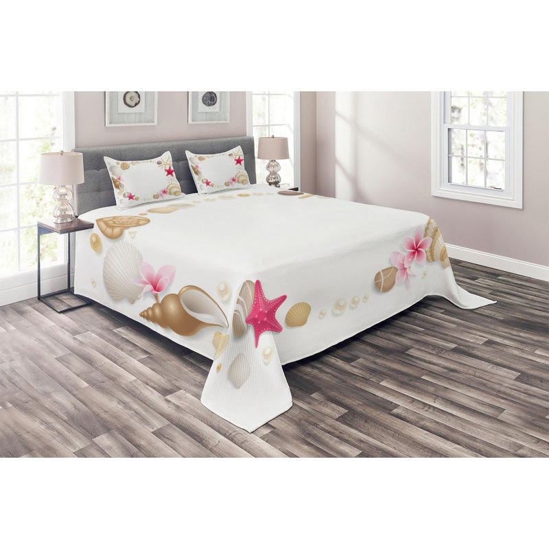 Coastal Polyester Coverlet, King Bedspread + 2 Shams