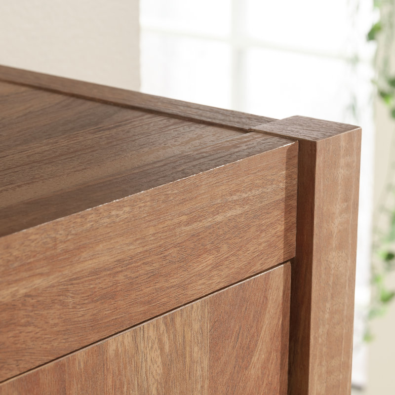 Wood Hutch With Hidden Storage, Brown