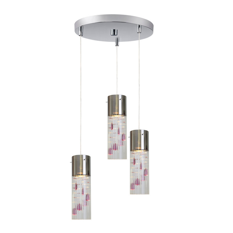 Gem LED 3 - Light Cluster Pendant, Amethyst