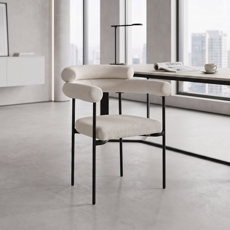Fauteuil rembourré Rylan, Blanc/Noir, 2